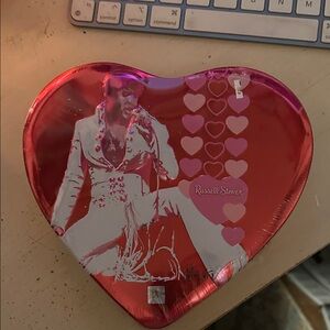Russell Stover Heart-Shaped Tin with Elvis Design